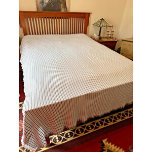Large Portuguese Cotton Coverlet – INUP Home Fine Linens Bedspread – 98×100